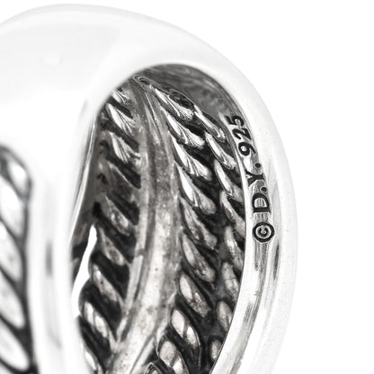 David Yurman Sterling Silver Wide Crossover Cable Ring 49 4.75 4 of 5