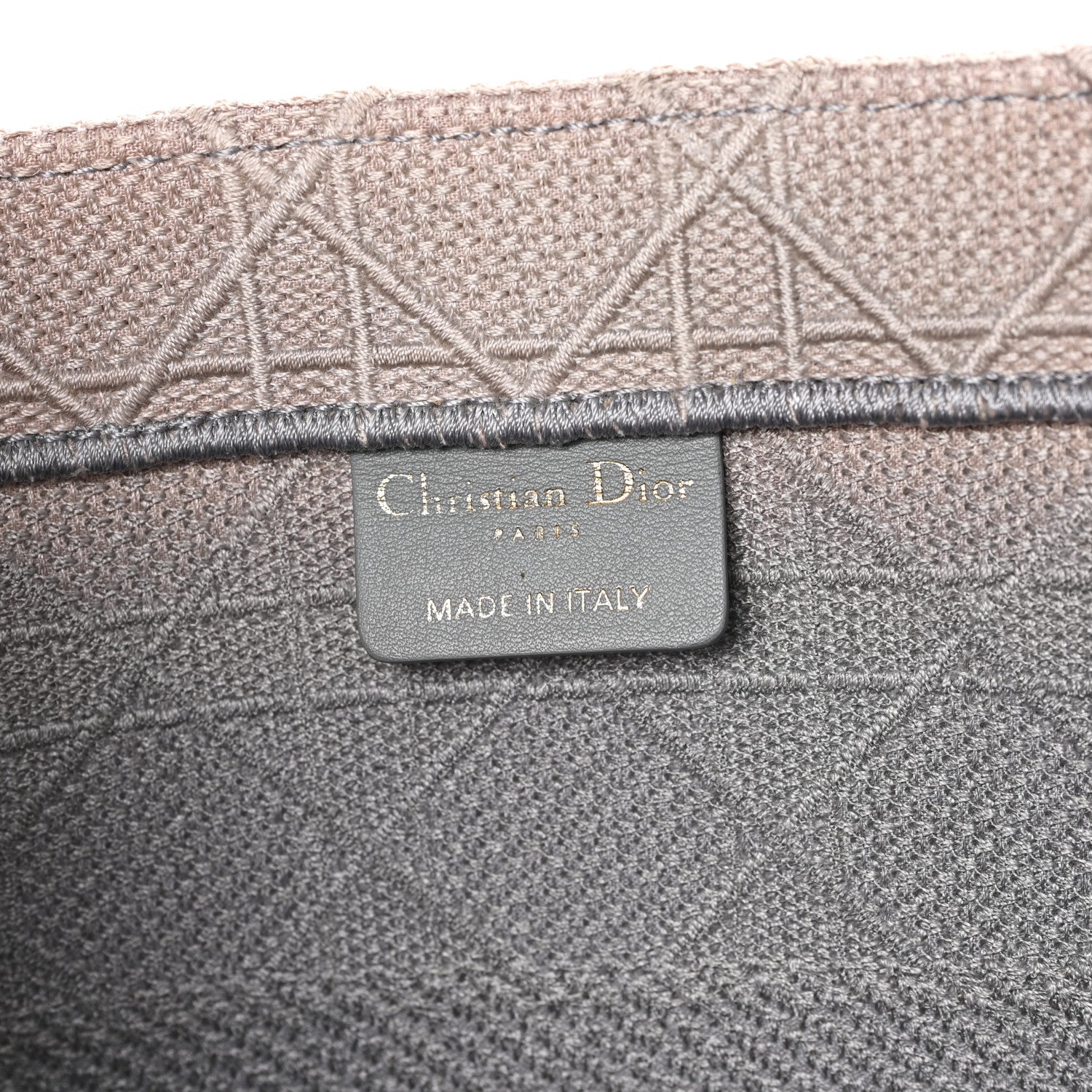 Christian Dior Canvas Embroidered Cannage Medium Book Tote Stone 6 of 12