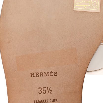 Hermes Box Calfskin Oran Sandals 35.5 White 7 of 14