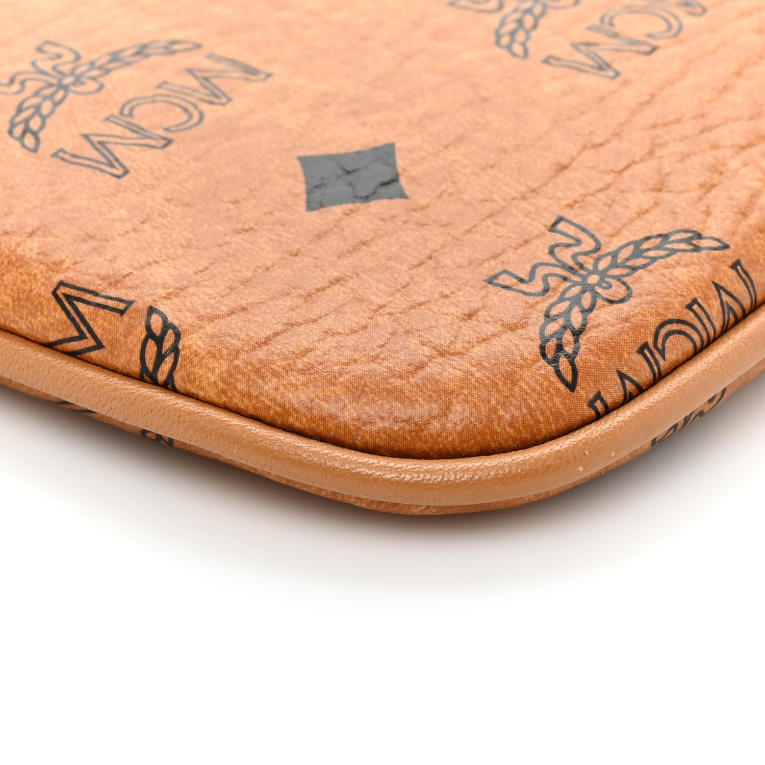MCM Visetos Liz Shopper Tote Pouch Cognac 8 of 8