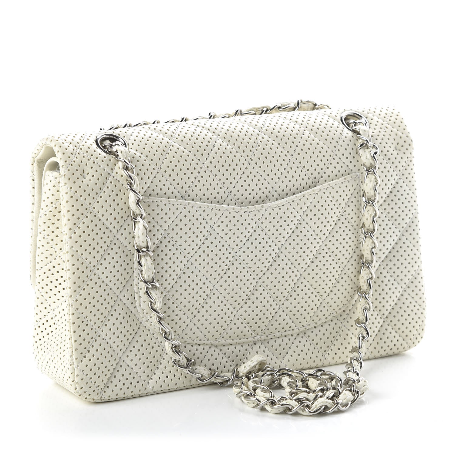 Chanel Lambskin Perforated Medium Double Flap White 2 of 10