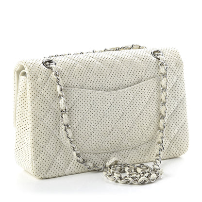 Chanel Lambskin Perforated Medium Double Flap White 2 of 10