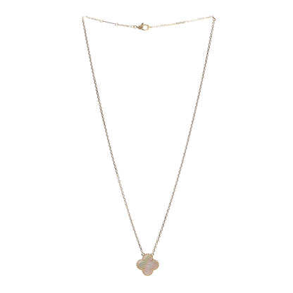 Van Cleef & Arpels 18K Yellow Gold Mother of Pearl Vintage Alhambra Pendant Necklace 3 of 10