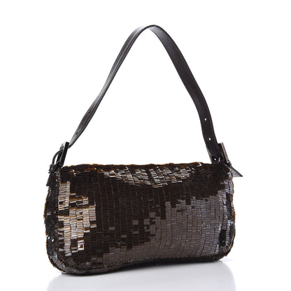Fendi Sequin Paillettes Baguette Brown 3 of 8