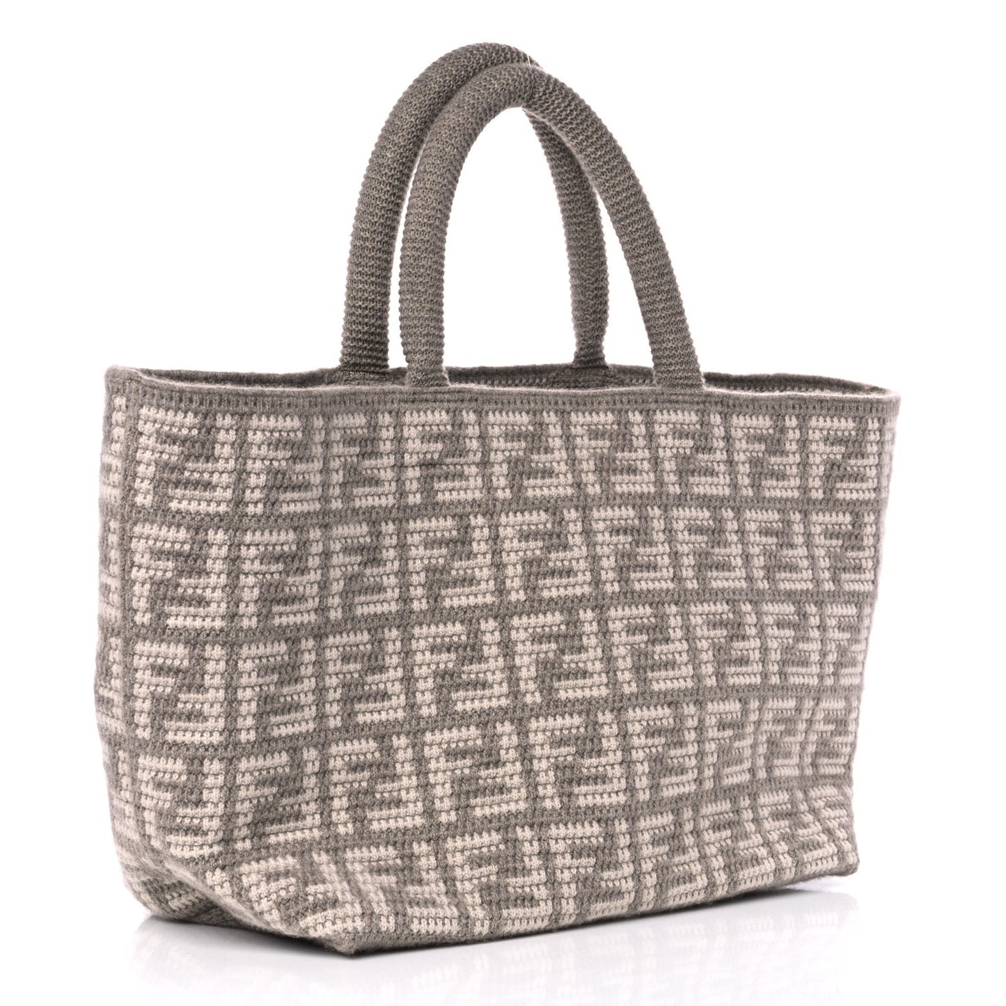 Cashmere Knit FF Large Shopper Tote Tortora