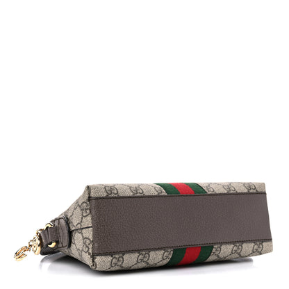 Gucci GG Supreme Monogram Textured Dollar Calfskin Web Small Ophidia Dome Shoulder Bag Beige Ebony New Acero 4 of 10
