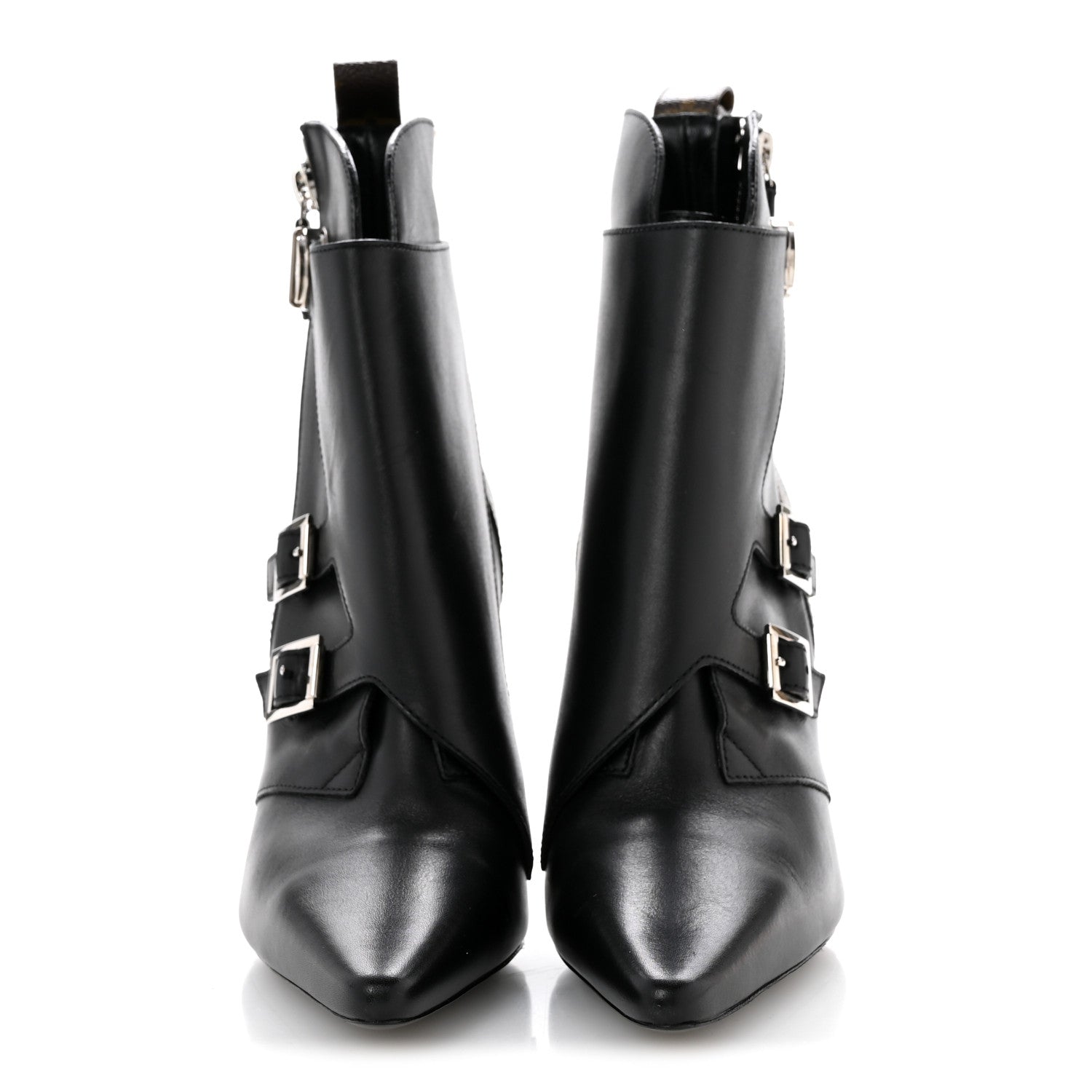 Louis Vuitton Calfskin Monogram Janet Ankle Boots 38 Black 3 of 11