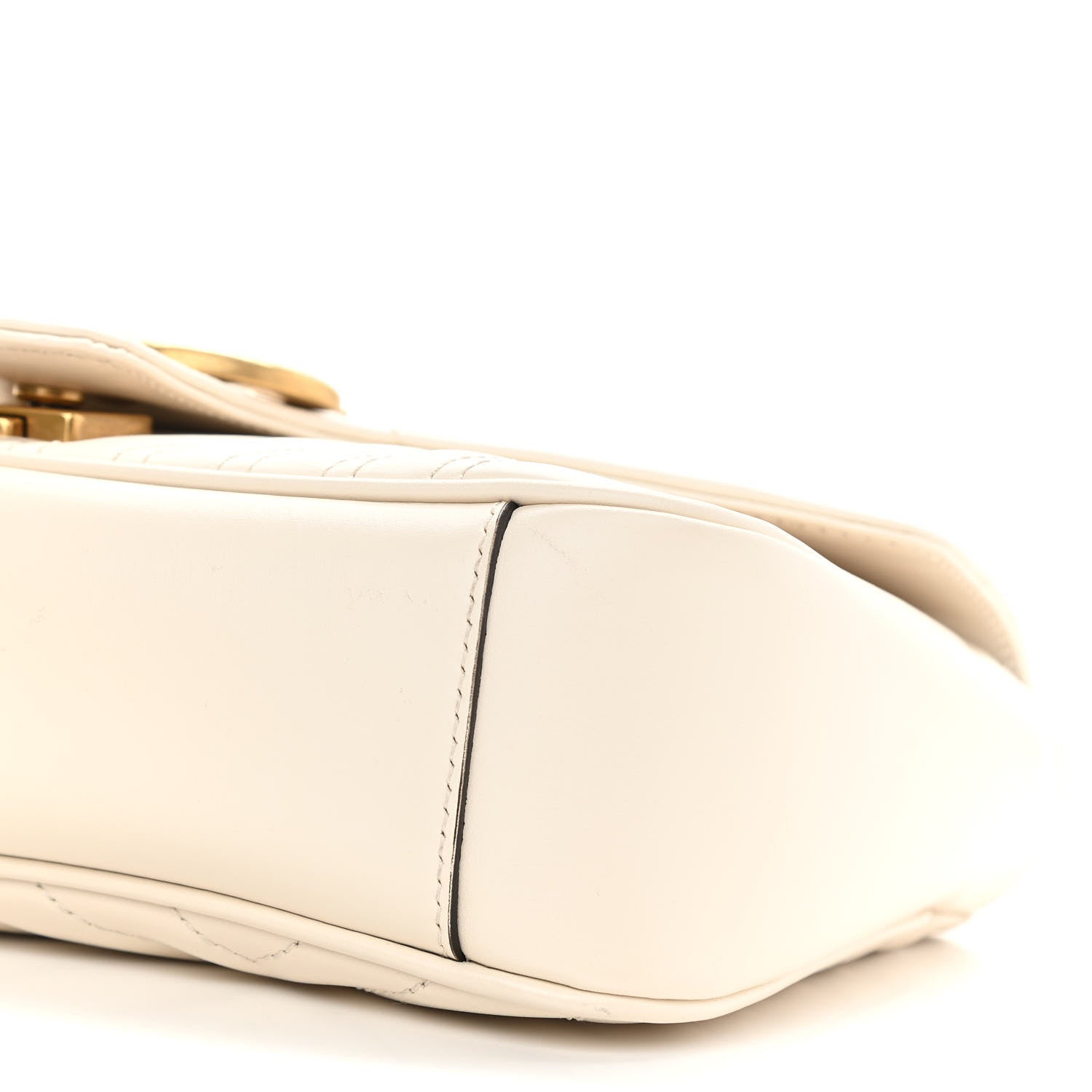 Gucci Calfskin Matelasse Small GG Marmont Shoulder Bag White 10 of 11