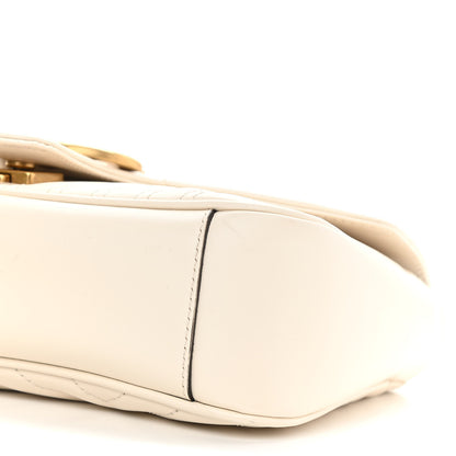 Gucci Calfskin Matelasse Small GG Marmont Shoulder Bag White 10 of 11