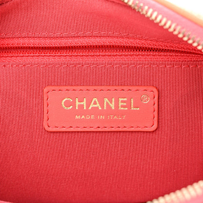 Chanel Goatskin Quilted Tri-Color In & Out Waist Bag Orange Green Pink 8 of 12