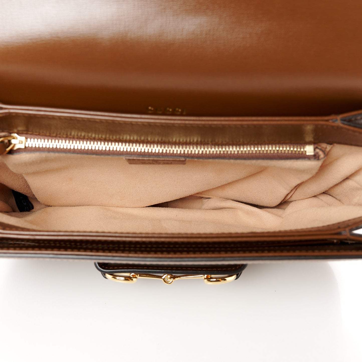 GG Supreme Monogram Horsebit 1955 Shoulder Bag Beige Brown Sugar