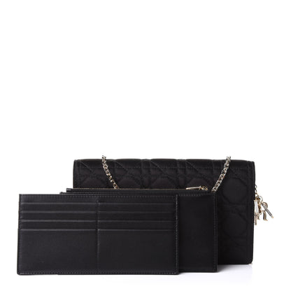 Christian Dior Satin Cannage Lady Dior Convertible Clutch Black 2 of 10
