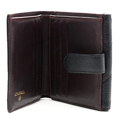 Chanel Caviar Quilted Compact French Flap Wallet Black 5 of 9