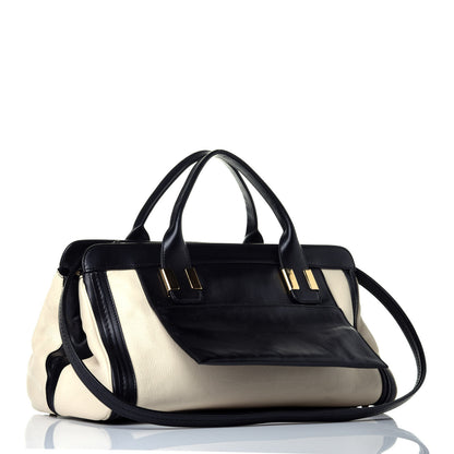 Chloe Sheepskin Calfskin Large Alice Satchel Husky White 4 of 10