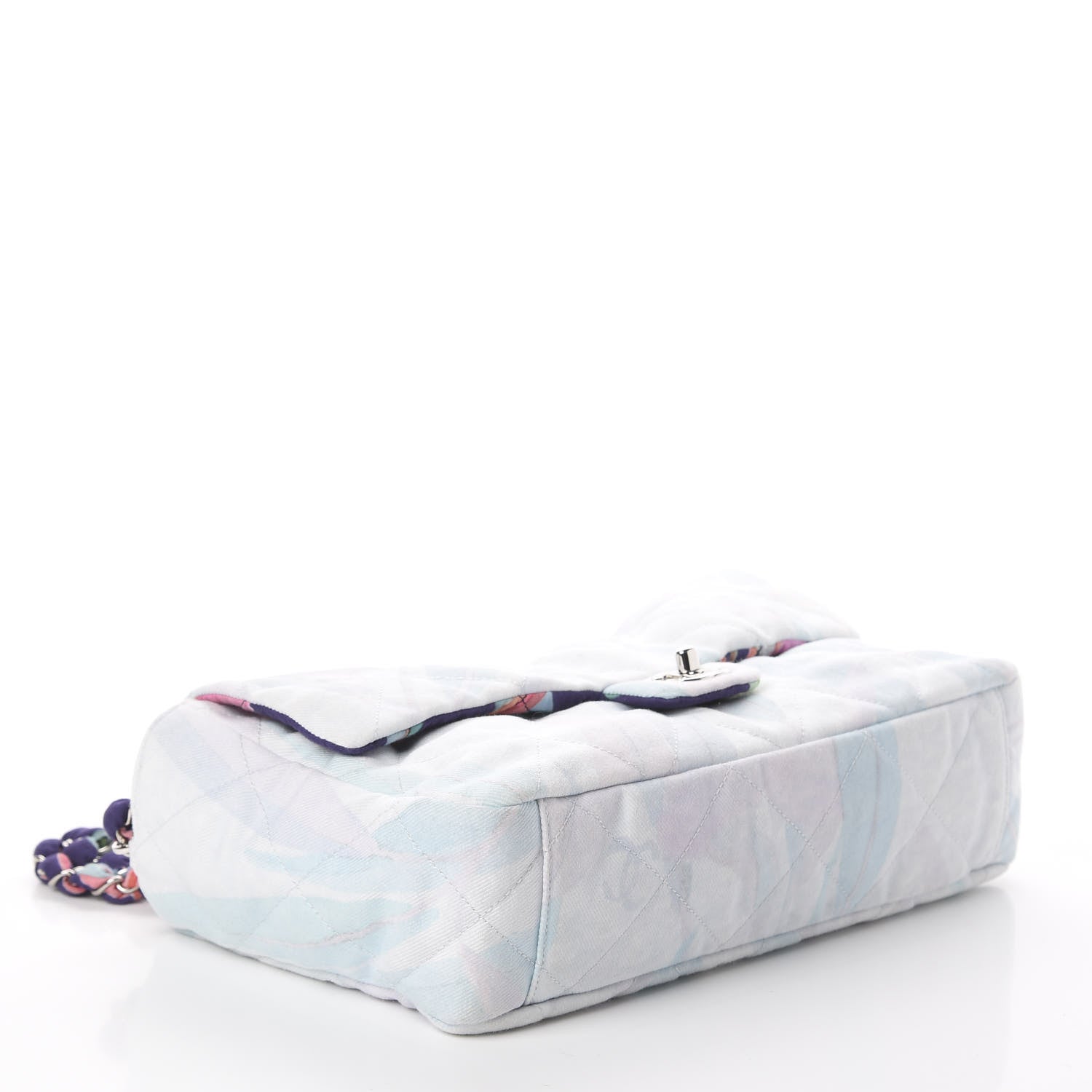 Chanel Canvas Quilted Printed Flap White Multicolor 3 of 9