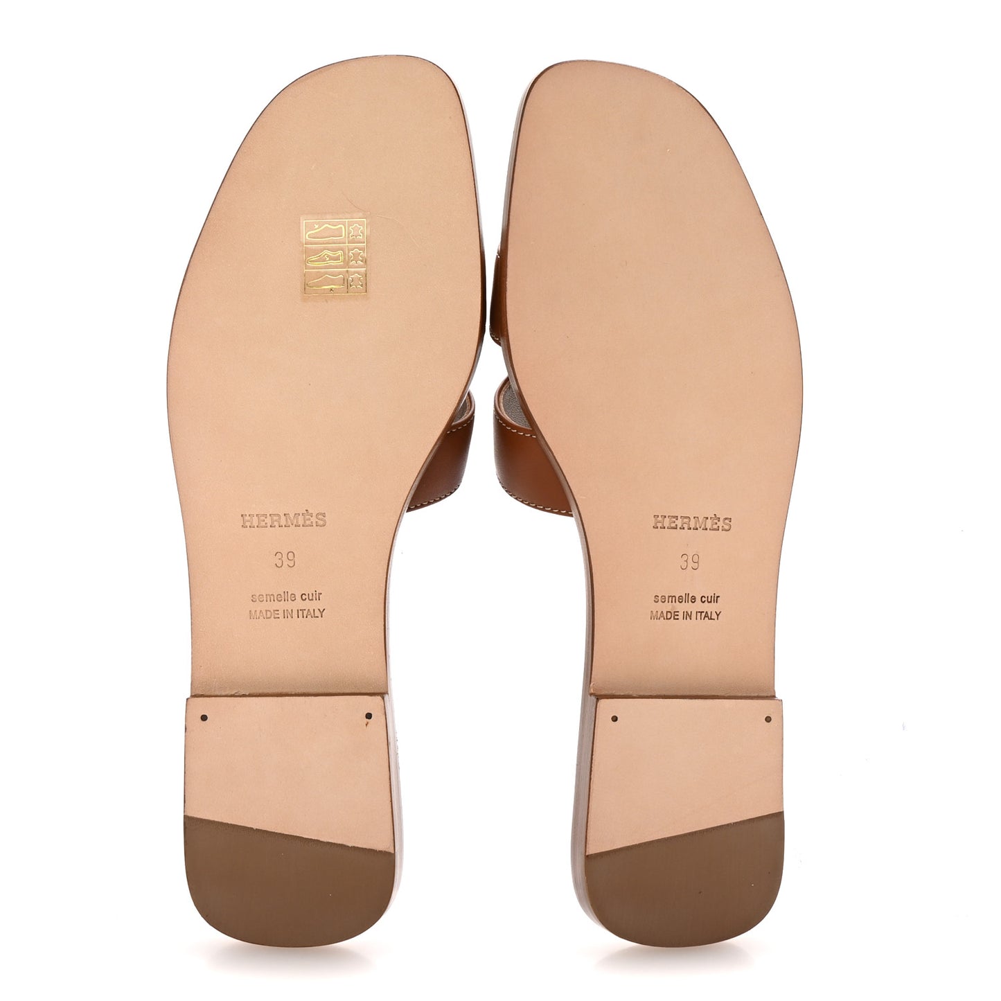 Box Calfskin Oran Sandals 39 Gold