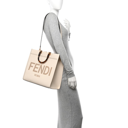 Fendi Vitello King Plexiglass Medium Fendi Sunshine Shopper Tote White Ice 2 of 10