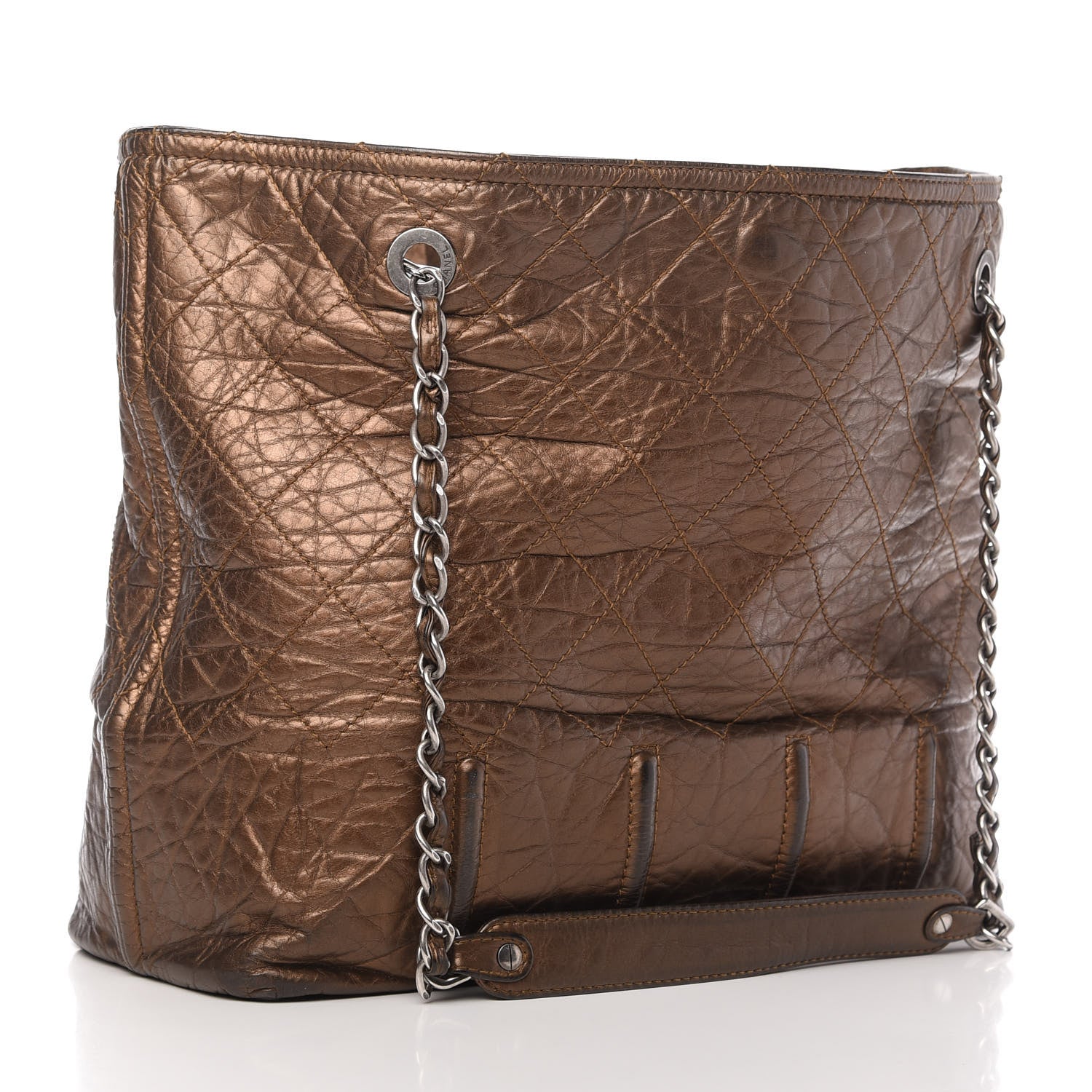 Chanel Metallic Aged Calfskin Large Shopping In Moscow Tote Bronze 3 of 10
