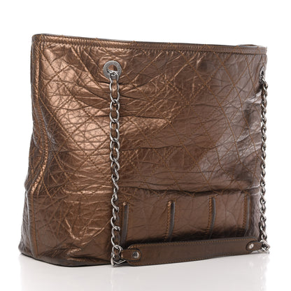 Chanel Metallic Aged Calfskin Large Shopping In Moscow Tote Bronze 3 of 10