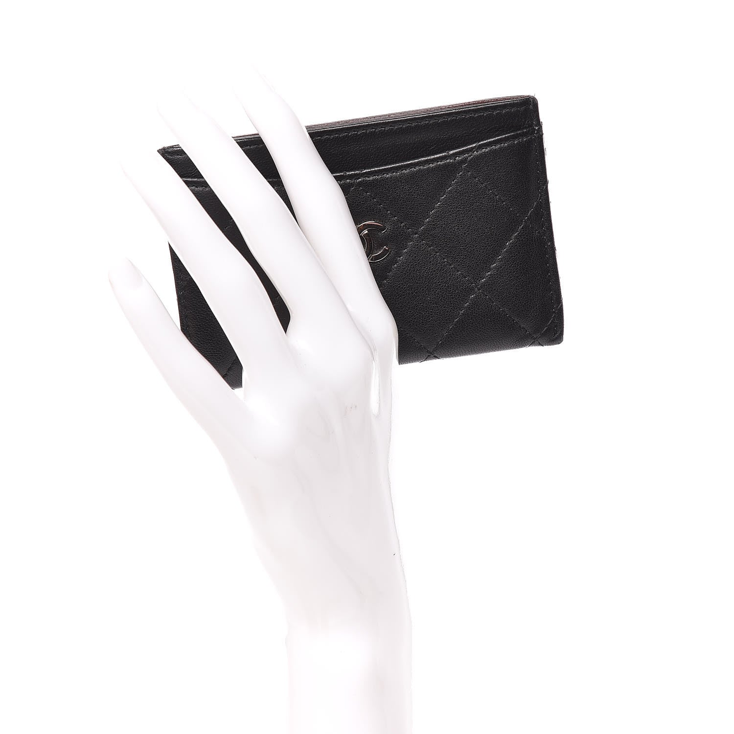 Chanel Lambskin Quilted Card Holder Black 2 of 9
