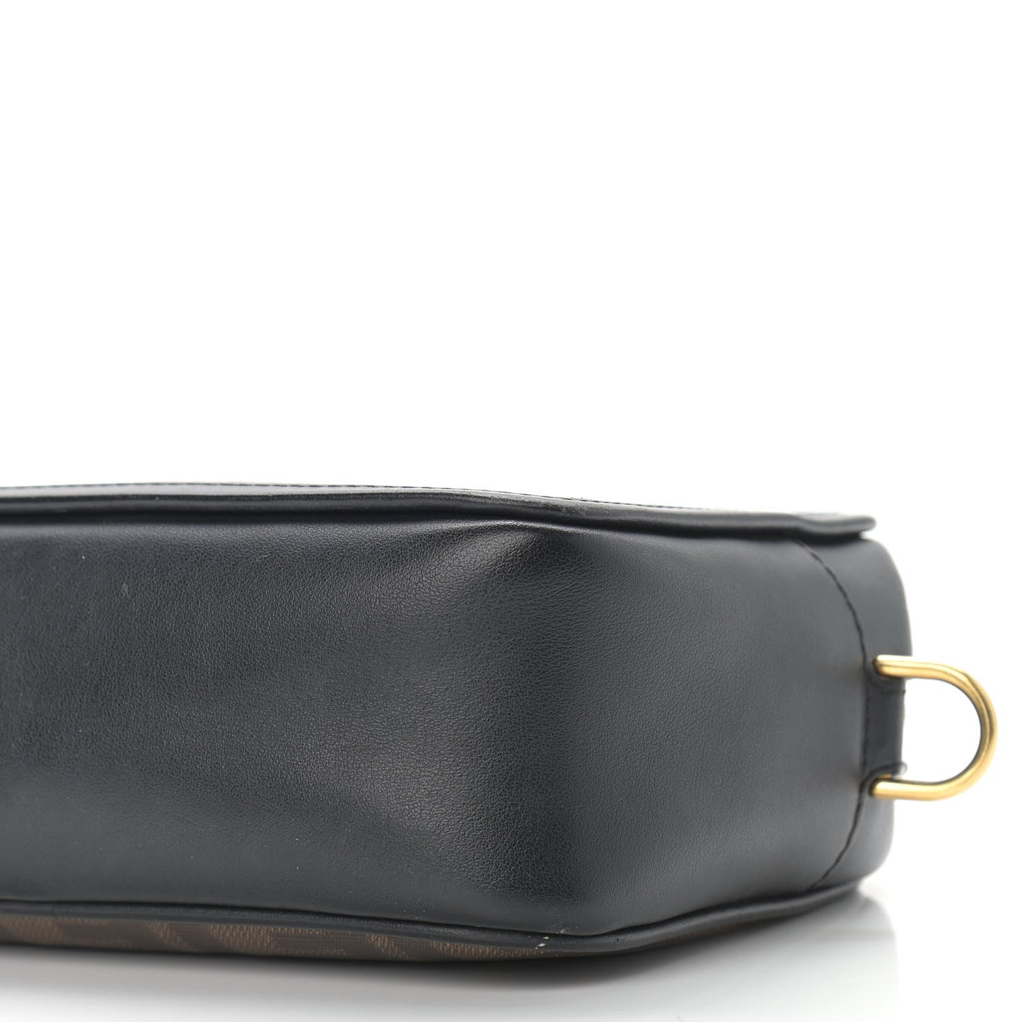 Glazed Fabric Vitello Century FF 1974 Stamp Patch Mini Camera Case Mogano Panna Black