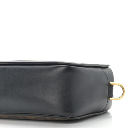 Fendi Glazed Fabric Vitello Century FF 1974 Stamp Patch Mini Camera Case Mogano Panna Black 9 of 11