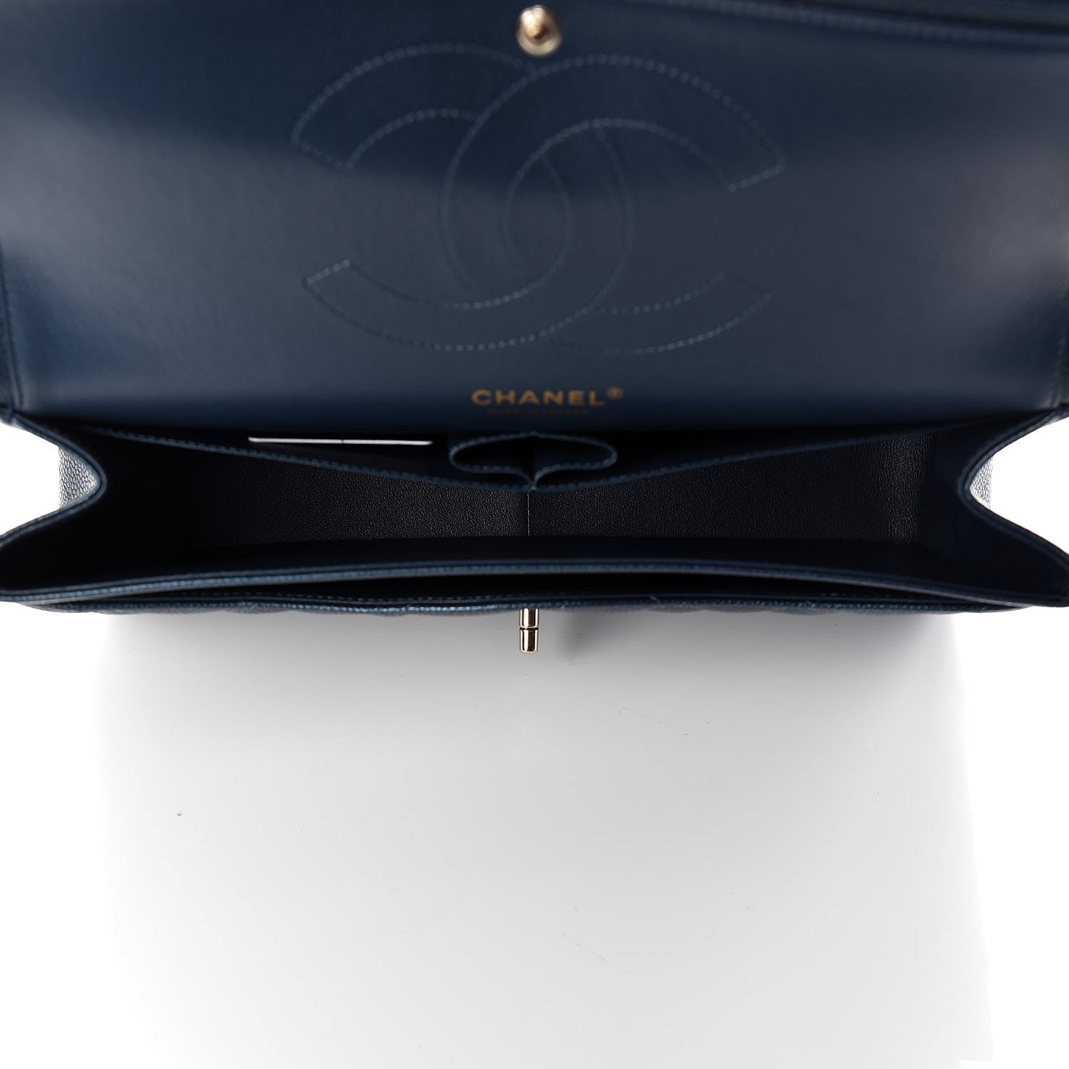 Chanel Iridescent Caviar Quilted Jumbo Double Flap Dark Blue 5 of 10