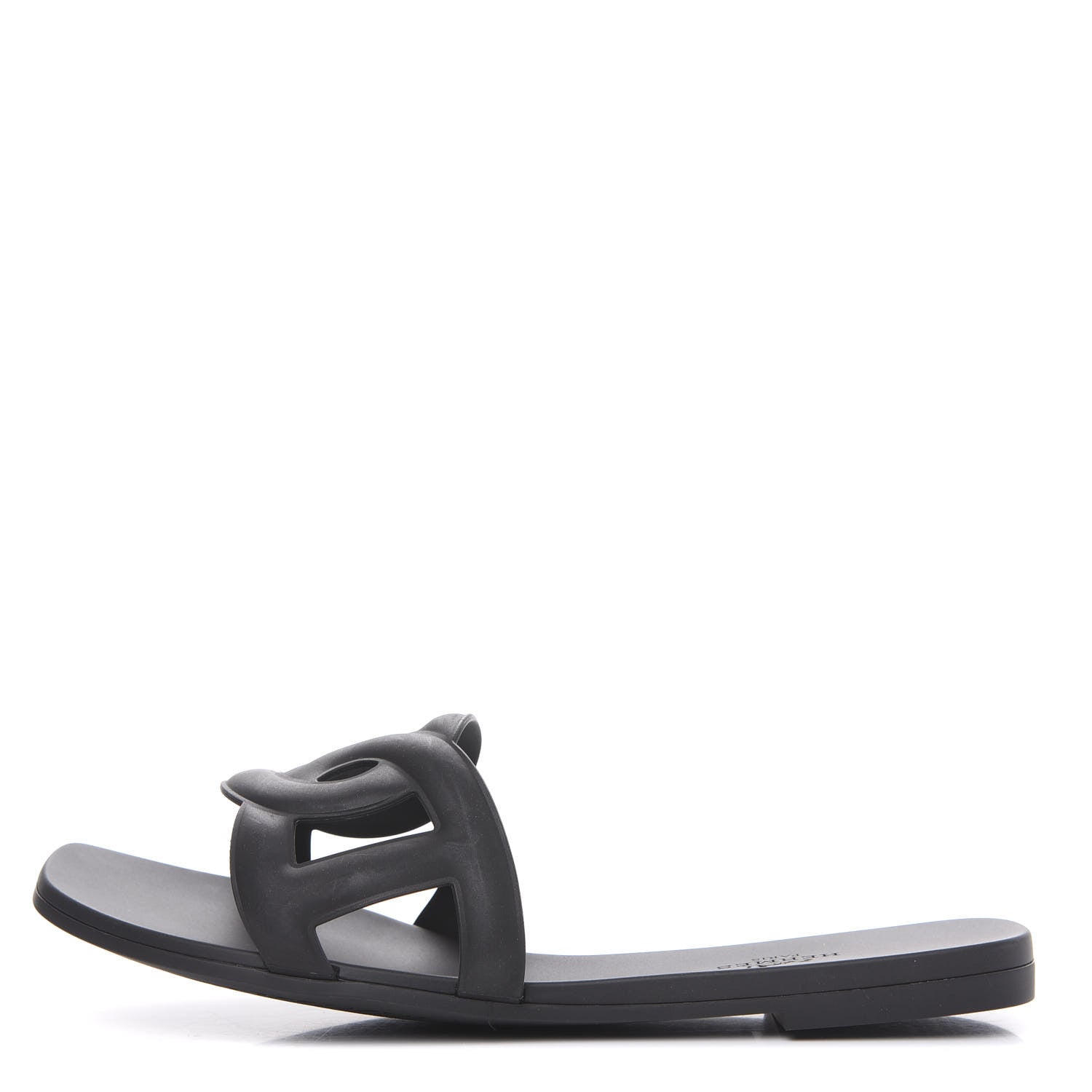 Hermes Rubber Aloha Sandals 38 Black 1 of 8