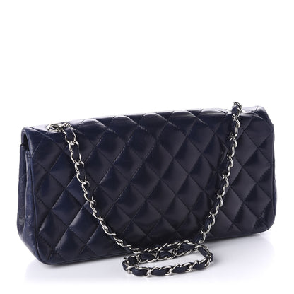 Chanel Lambskin Quilted East West Flap Navy 3 of 10