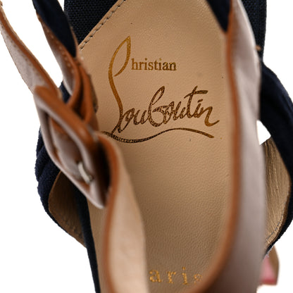Christian Louboutin Suede Chouquette 160 Platform Sandals 36.5 Navy 6 of 8