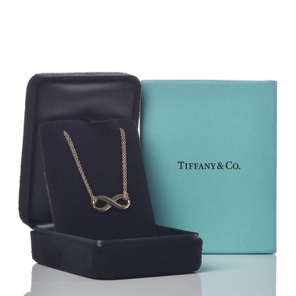 Tiffany 18K Rose Gold Infinity Double Chain Pendant Necklace 8 of 8