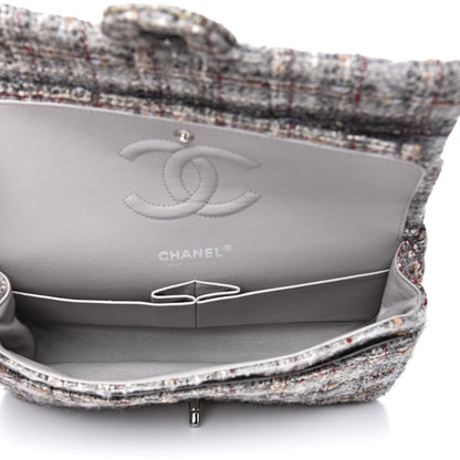 Chanel Tweed Quilted Medium Double Flap Grey Multicolor 5 of 12