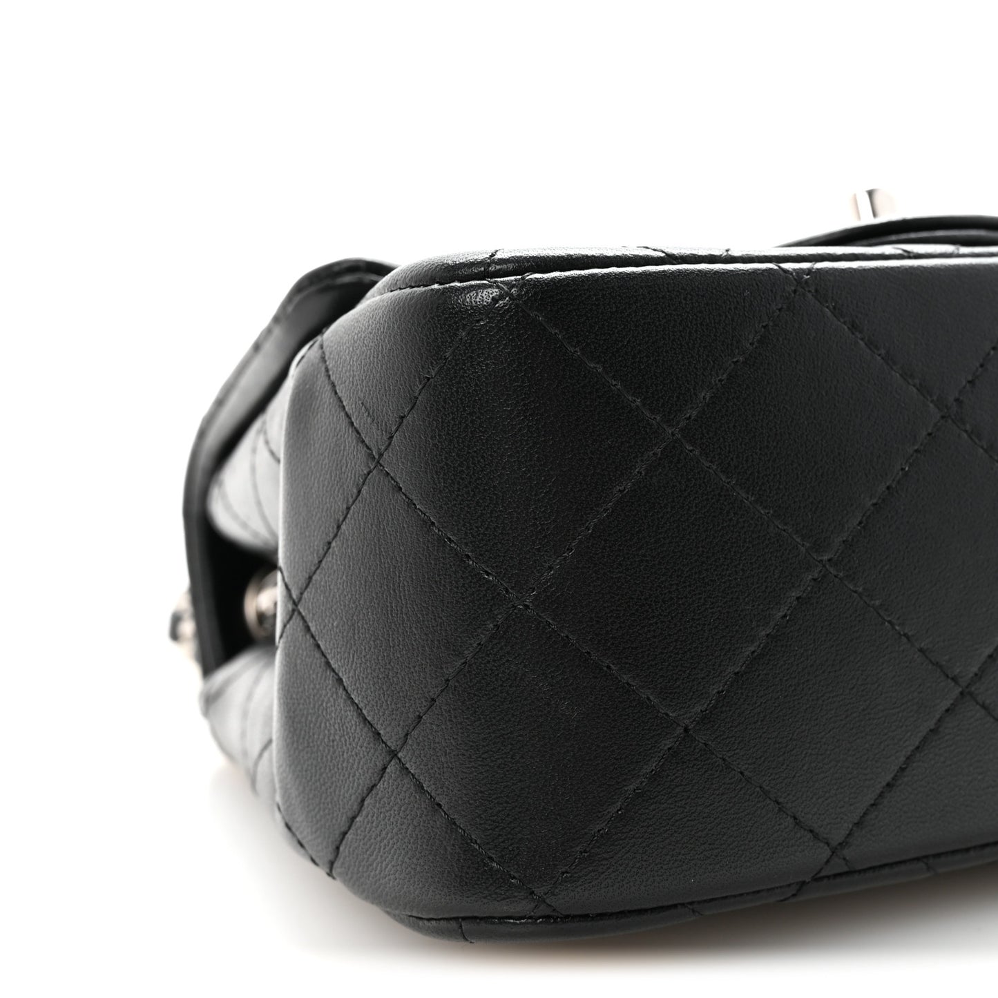Lambskin Quilted Mini Square Flap Black