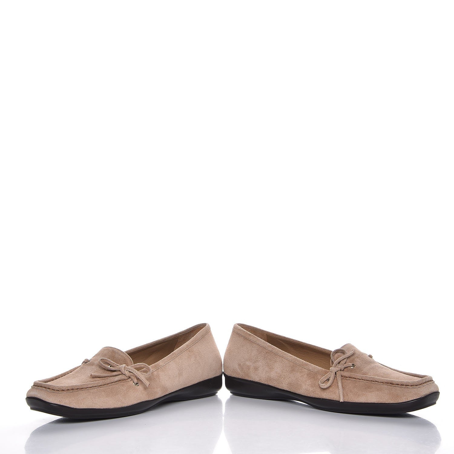 Prada Scamosciato Suede Bow Loafer 36.5 Cammello 10 of 10