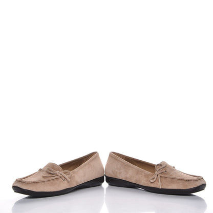 Prada Scamosciato Suede Bow Loafer 36.5 Cammello 10 of 10