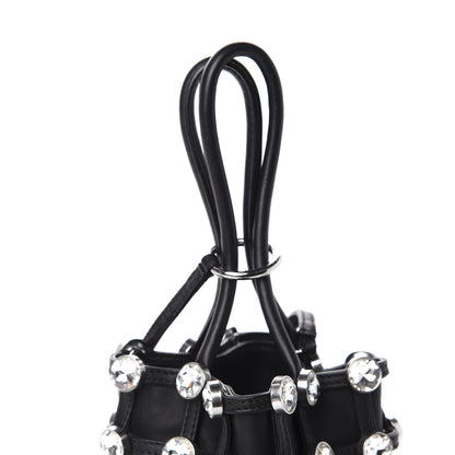 Alexander Wang Calfskin Crystal Embellished Roxy Mini Bucket Bag Black 12 of 12