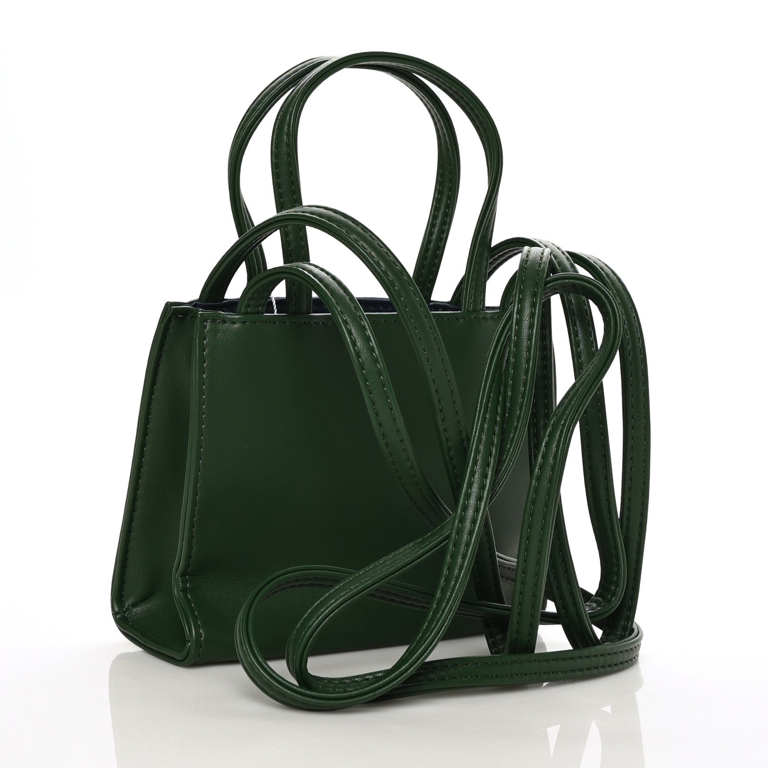 Telfar Vegan Leather Small Shopping Bag Dark Olive 3 of 7