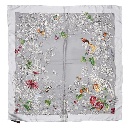 Gucci Silk Twill Wondergardenia Square Scarf Zinc Beige 1 of 4