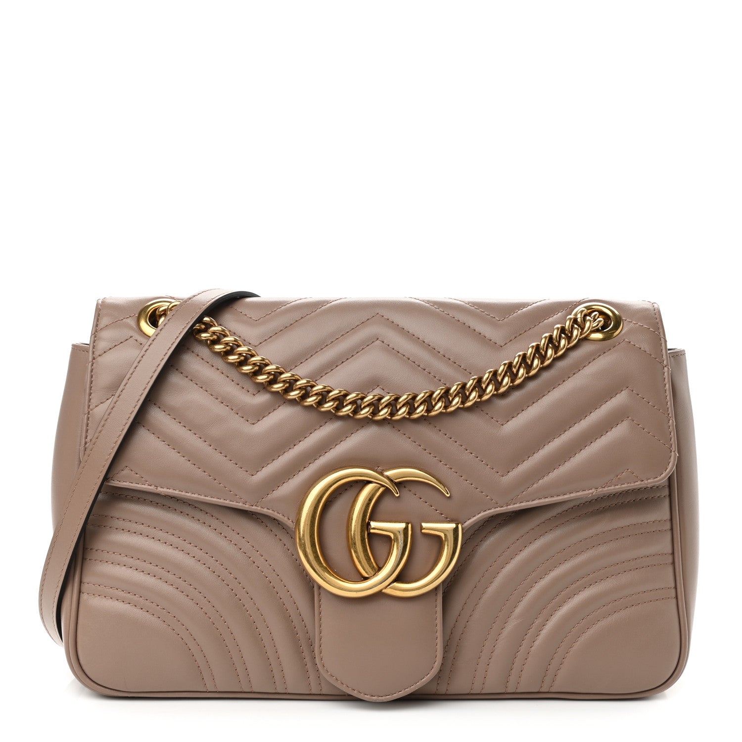 Gucci Calfskin Matelasse Medium GG Marmont Shoulder Bag Porcelain Rose 1 of 13