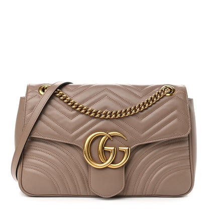 Gucci Calfskin Matelasse Medium GG Marmont Shoulder Bag Porcelain Rose 1 of 13