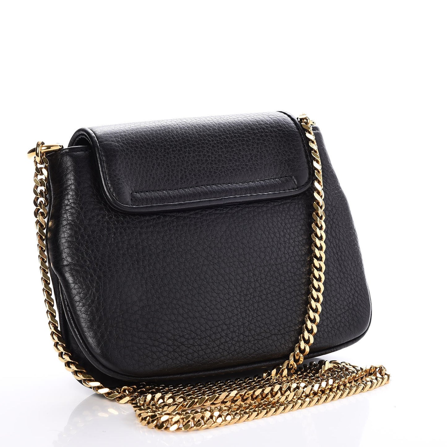 Pebbled Calfskin Small 1973 Chain Shoulder Bag Black