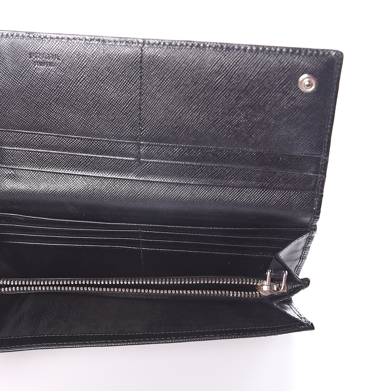 Prada Saffiano Continental Flap Wallet Black 4 of 6