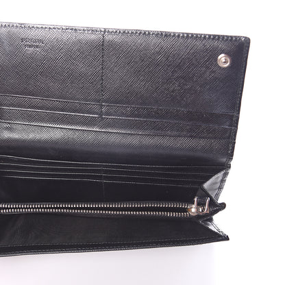 Prada Saffiano Continental Flap Wallet Black 4 of 6