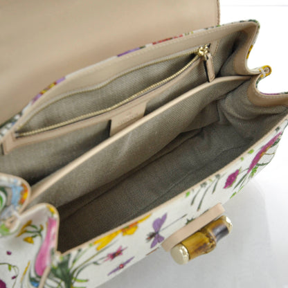 Gucci Floral Flora Bamboo Handle Bag 8 of 10