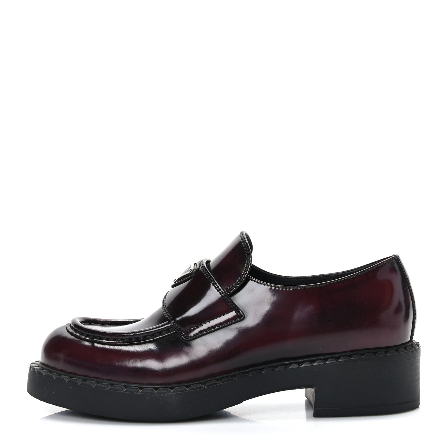 Spazzolato Fume Metal Triangle Logo 50mm Loafers 36.5 Granato