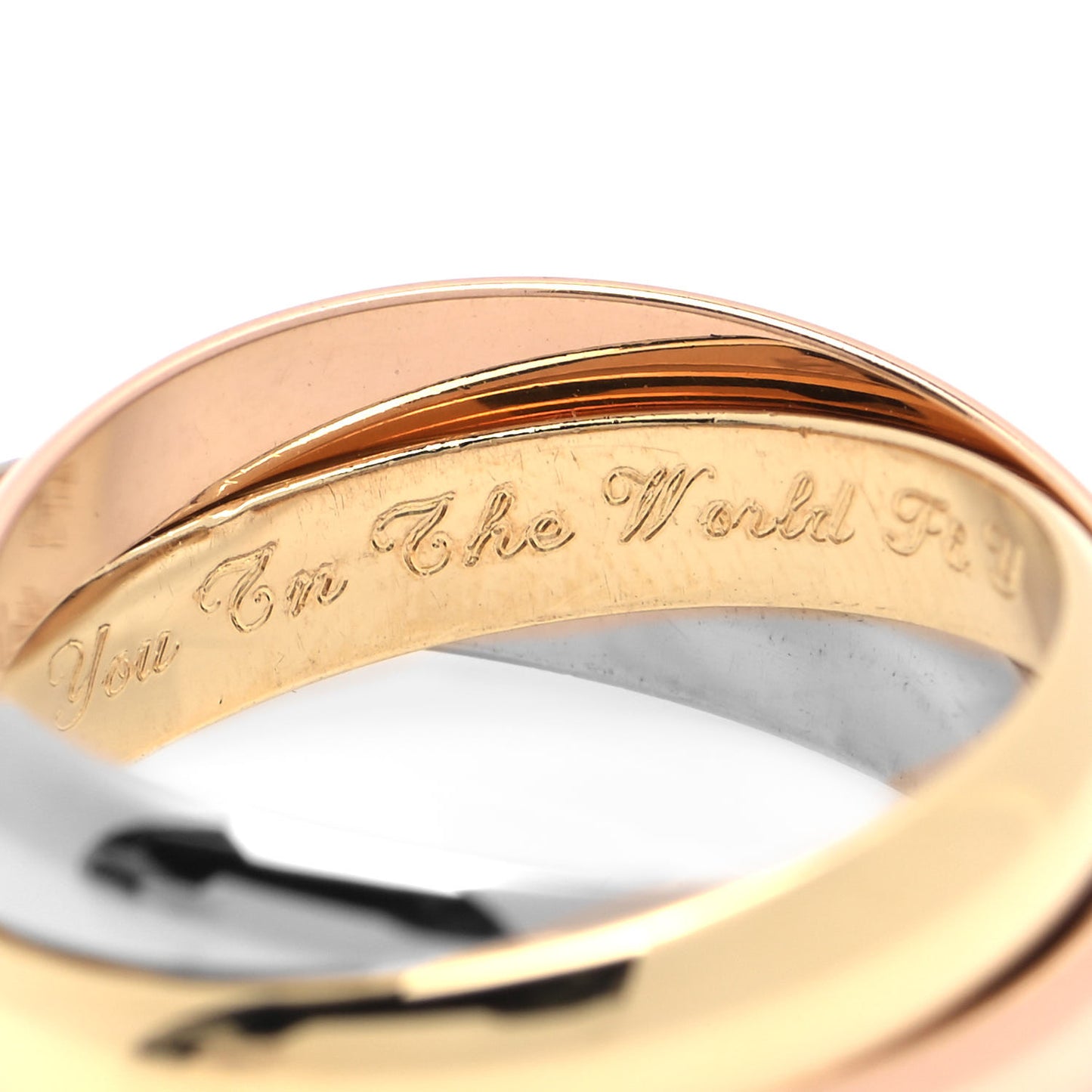 18K Pink Yellow White Gold Classic Trinity Ring 53 6.25