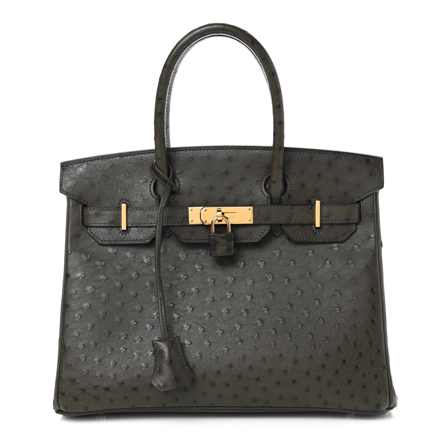 Hermes Ostrich Birkin 30 Vert Olive 1 of 32