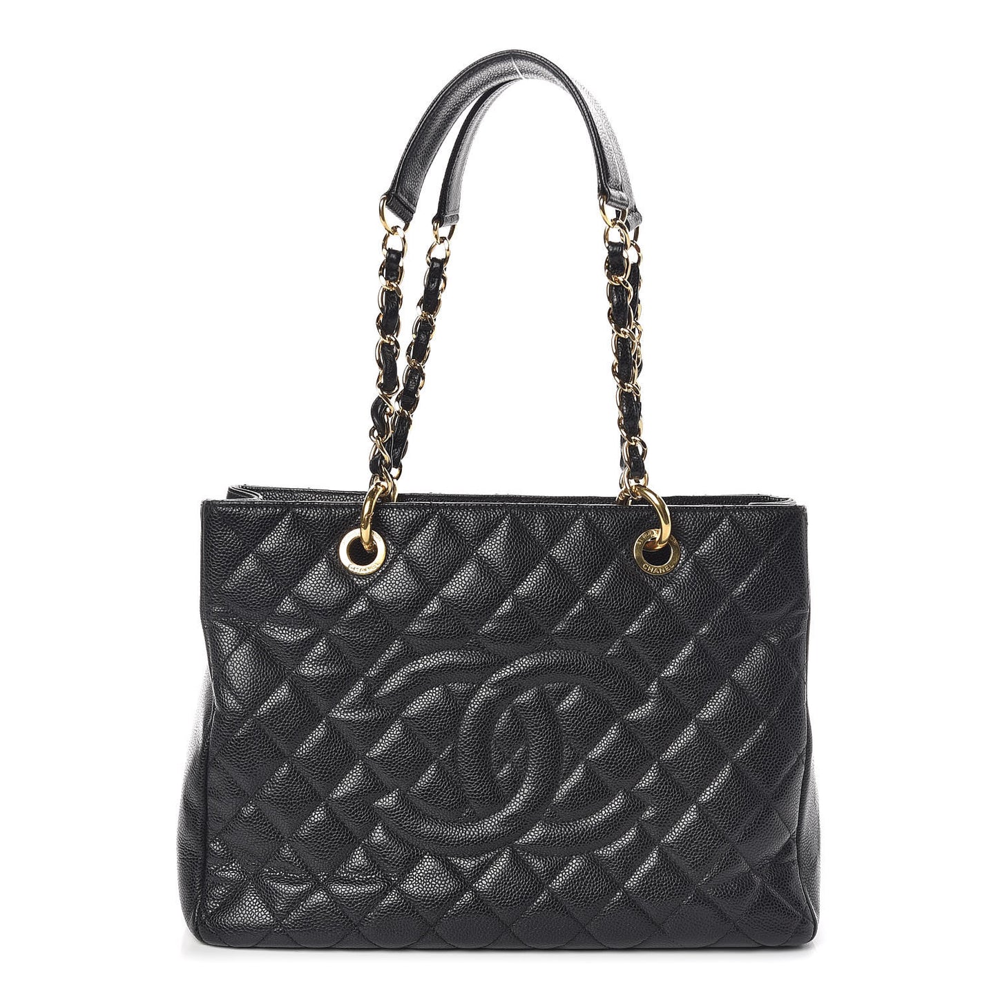 Caviar Quilted Grand Shopping Tote GST Black