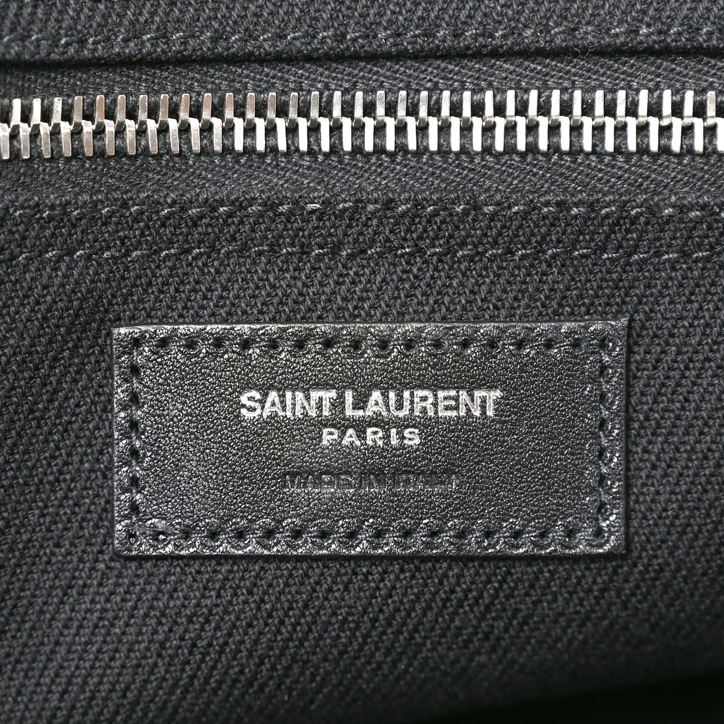 Linen Calfskin Rive Gauche Tote Black