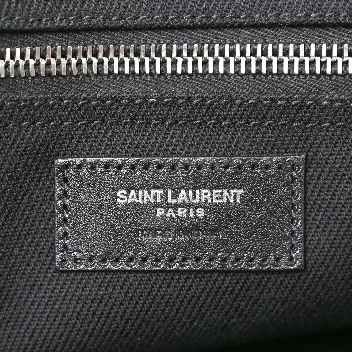 Saint Laurent Linen Calfskin Rive Gauche Tote Black 5 of 10